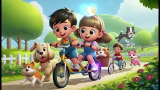 quotTandem Bike Obby  Fun and Challenging Obstacle Course Adventurequot Cartoon Nursery Rhymes Children [upl. by Fedora]