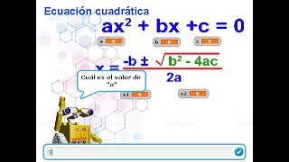 Resolución de una ecuación cuadrática con Scratch [upl. by Mcginnis956]