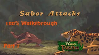 Disneys Tarzan PS1 100 Walkthrough  Part 7  Level 6 Sabor Attacks Hard [upl. by Luttrell]