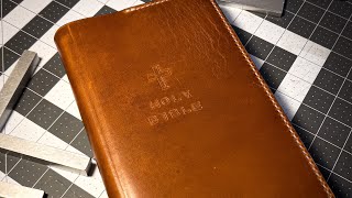 How to Make a Handmade Leather Bible Cover Pattern from Scratch  Horween English Tan Dublin [upl. by Eul]