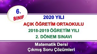 2020 Yılı AçıkÖğretim Ortaokulu 6Sınıf Matematik Soru ve Çözümleri [upl. by Lubow]