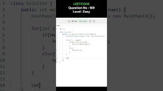 🎯Leetcode 169🔥coding searchalgorithm problemsolvingleetcode [upl. by Eintruoc]