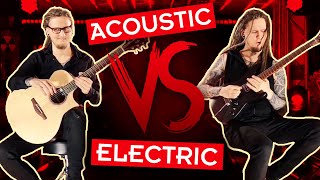 ACOUSTIC VS ELECTRIC  EPIC GUITAR BATTLE [upl. by Emil139]