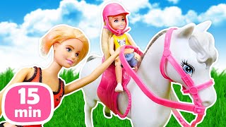 Tolle Puppen Videos für Kinder mit Barbie Kompilation  Magisches Schloss [upl. by Ackler785]