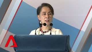 Myanmars Aung San Suu Kyi delivers 43rd Singapore Lecture [upl. by Ponton]