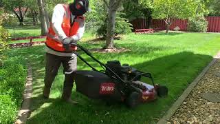 Toro turfmaster in action Best mower for residential properties 🔥 [upl. by Aerdnaed]