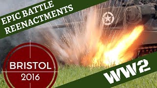 Epic WW2 Reenactment with Sherman Tank  Bristol 2016 [upl. by Modla910]