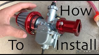 Installing a high performance carburetor on 80cc motorized bicycle [upl. by Moia]