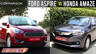 Ford Aspire 2018 vs Honda Amaze 2018 Comparison  Hindi  MotorOctane [upl. by Clovis]