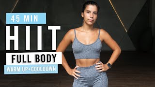 45 Min Full Body HIIT Workout To Burn Calories At home No Equipment [upl. by Rudin]