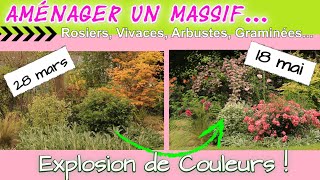 Aménager son jardin  Rosiers Arbustes Vivaces Graminées pour une explosion de couleurs en mai [upl. by Parsifal]