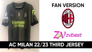 AC Milan Third Jersey 2223 ZVbest R LEAO 17  Fan Version REVIEW [upl. by Nitsug]