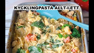 Kycklingpasta alltiett – pasta recept [upl. by Asiram51]