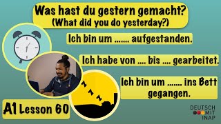 A1 German lesson 60  Sprechen A1  Was hast du gestern gemacht  Das Perfekt  the perfect tense [upl. by Nered854]