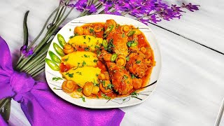 Ostropel de pui cu ciupercute  Chicken Stew  Romanian Style [upl. by Onofredo]