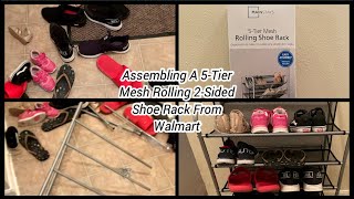 Assembling A Mainstays 5Tier Metal Mesh Shoe Rack  30Pair From Walmart For Only 1988 [upl. by Ayin942]