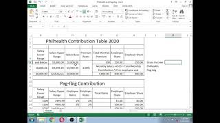 How to compute Philhealth and Pagibig Contribution using Excel [upl. by Sgninnej918]