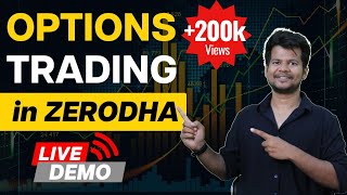 How to Buy and Sell Options Zerodha Kite Demo  Options Trading for Beginners  Trade Brains [upl. by Clymer]