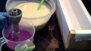 Making amp Cutting Twisted Lilac Handmade Soap [upl. by Witt]