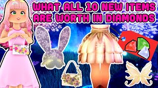 What ALL 10 NEW ACCESSORIES Are Worth In Diamonds Royale High Nature Fairy Class Update [upl. by Asirrac41]