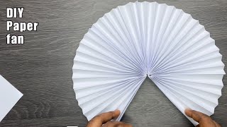 Beautiful Paper Fan Tutorial DIY Hand FanPaper Fan Decoration [upl. by Bunce]