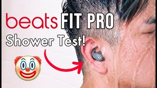 Showering with the Beats Fit Pro earbuds Secretly WATERPROOF [upl. by Afihtan449]