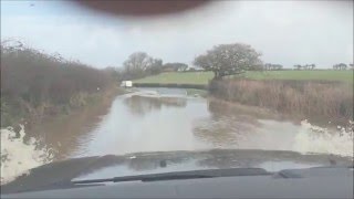 Burry Pill floods on A4118 between Scurlage and Llanddewi Gower 3rd Jan 2016 [upl. by Wassyngton]