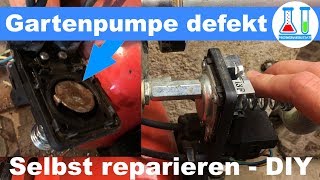 Gartenpumpe reparieren Wasser läuft aus dem Druckschalter  Gehäuse des Hauswasserwerk deutsch [upl. by Alvin]