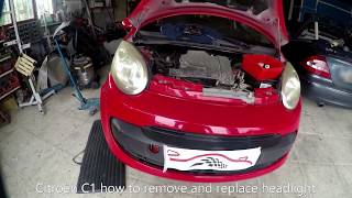 Citroën C1 how to remove and replace headlight [upl. by Job]