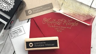 Custom Return Address Stamps amp quotHandmade Byquot Stamps [upl. by Nelleoj]