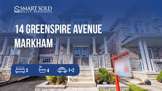 14 Greenspire Ave Markham  End Unit Townhouse With 3 Ensuite Baths In High Demand Wismer Area [upl. by Anaidni]