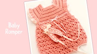 Crochet baby romper in various sizes EASY Crochet for Baby Video en español también disponible [upl. by Ardnuat734]