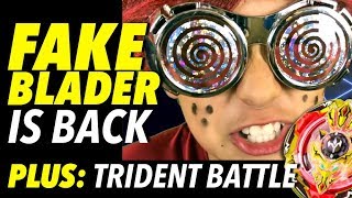 New Beyblade Battle  FAKE BLADER IS BACK amp Trident Unboxing [upl. by Prent]