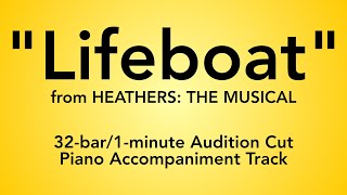 quotLifeboatquot from Heathers The Musical  32bar1minute Audition Cut Piano Accompaniment [upl. by Bascio633]