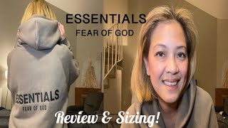 Fear of God ESSENTIALS Hoodie Review  Sizing [upl. by Maziar]