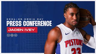 Jaden Ivey 2024 Pistons Media Day Press Conference [upl. by Kramnhoj841]