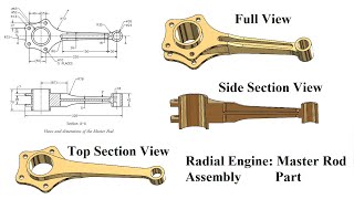 Solidworks Tutorial Radial Engine Assembly From LearnVern Part 01 Master Rod in Solidworks [upl. by Susejedairam]