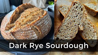 DARK RYE SOURDOUGH with 50 dark rye organic flour This recipe makes a delicious amp nutritious loaf [upl. by Ycrad927]