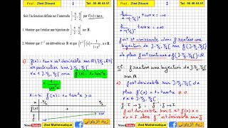 05 Exercice Dérivabilité Fonction Réciproque Bac Math  Science Technique [upl. by Sallie]