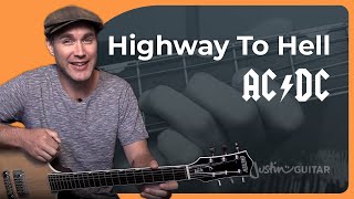 Highway To Hell Guitar Lesson  ACDC [upl. by Hardman]