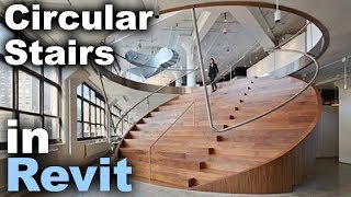 Circular Stair  Auditorium in Revit Tutorial [upl. by Reeva]