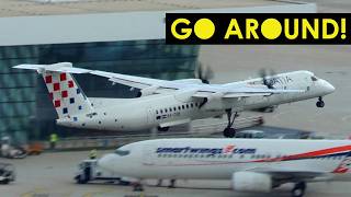 ABORTED Landing  Croatia Airlines Bombardier Dash 8 Q400  Split Airport SPULDSP [upl. by Mann]