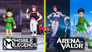 MLBB VS AOV HUNTER X HUNTER SKIN COMPARISON  MOBILE LEGENDS VS AOV [upl. by Ethelin]