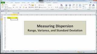 Excel Statistics 03  Measuring Dispersion Range Variance and Standard Deviation [upl. by Anikahs]