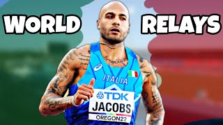 Marcell Jacobs Leads Italy at World Relays 2024 [upl. by Yesnyl]