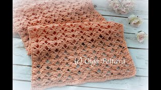 How to Crochet Lacy Scarf Very Easy Pattern Crochet Video Tutorial [upl. by Charbonneau]