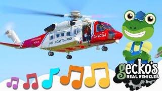 Rescue Helicopter Song｜NEW Kids Music｜Helicopter Video For Children｜Geckos Real Vehicles｜SingAlong [upl. by Barth232]