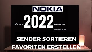 Nokia ANDROID TV 2022 Sender sortieren Favoriten erstellen [upl. by Kipton]