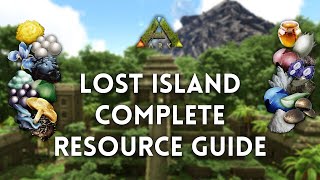 Lost Island Complete Resource Guide  Ark Survival Evolved [upl. by Thurlough]