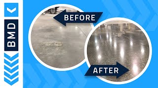 Concrete Floor Polishing Process  Before and After [upl. by Cristin]